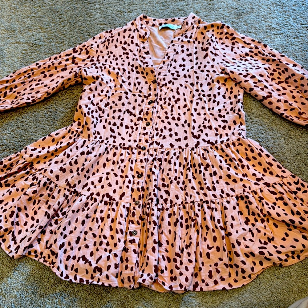 Pink dotted spotted shift dress short mini